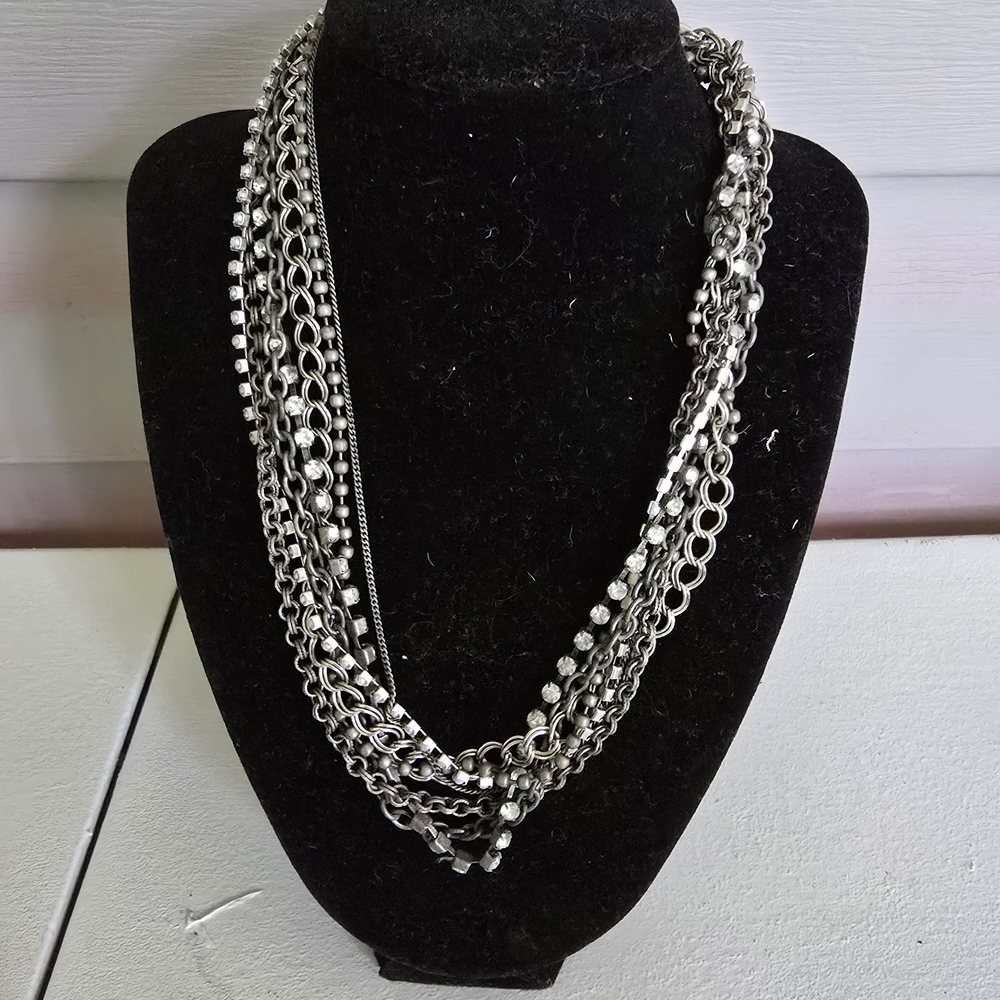 Elegant Silver Multi-Strand Necklace